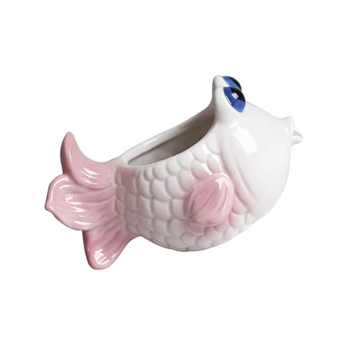 Keramik Fleischy Pflanzenbehälter Fisch Form Cartoon Pflanze Kaktusse Pflanzer Home Schreibtisch Gartenzubehör von MCAOAL