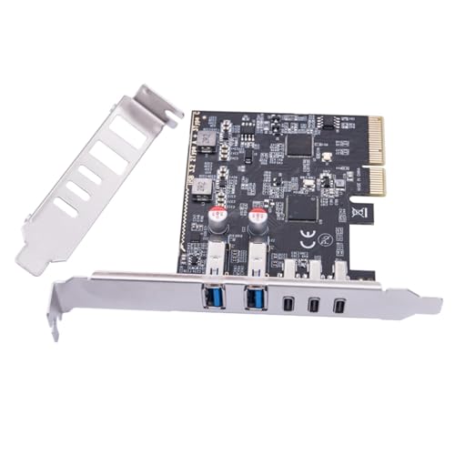 MCAOAL 2Port USB3.2 USB A + 3port Typ C Expansionskarte PCIe 4 10 Gbit/S Geschwindigkeit Für Volle Und Halbe Höhe Der Höhenklassen von MCAOAL