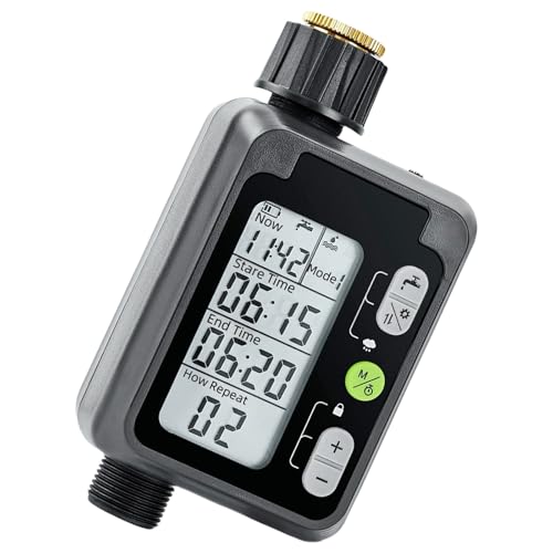 MCAOAL Automatischer Sprinkler Timer Für Rasenpflege Mit Regenverzögerung Und Temperaturkontrolle Einfache Installation Und Mehrere Gartenbewässerungssteuerung von MCAOAL
