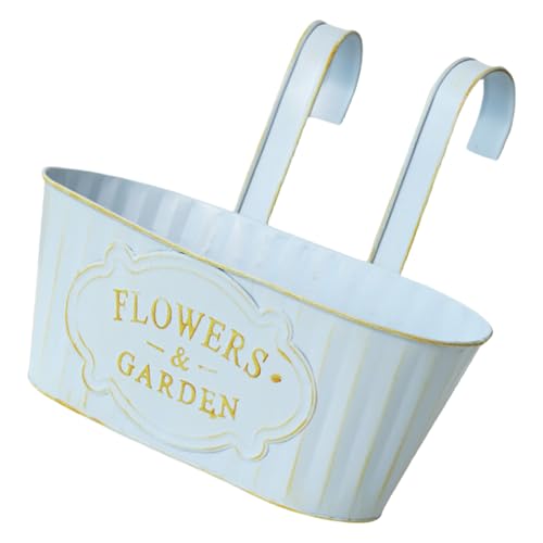 Metall Hängende Blumentöpfe Geländer Blumentöpfe Für Outdoor Pflanze Balkon Fenster Deck Garten Home Dekoration Raumsparende Gartentopf von MCAOAL