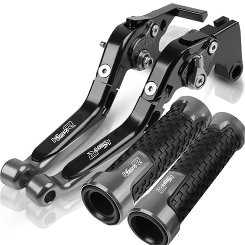 MCBXTH Bremshebel Für BMW K1200RSPORT K 1200R Sport Motorrad Einstellbare Bremse Kupplung Hebel Lenker Griff Griffe K1200R Sport 2006-2008 2007(Gray) von MCBXTH