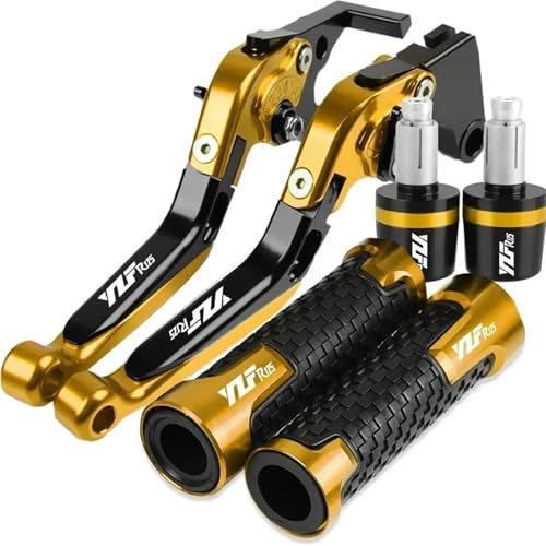 MCBXTH Bremshebel Für Yamaha YZF-R125 2014-2019 Motorrad Einstellbare Bremse Kupplung Hebel & Griff Lenker Griffe Motorrad Teile YZFR125(Gold 1) von MCBXTH