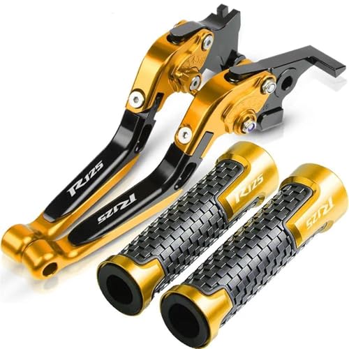 MCBXTH Bremshebel Für Yamaha YZFR125 YZF R125 YZF-R125 2021 2020 2019 2018 2017 Alle Jahre Motorrad Bremse Kupplung Hebel Lenker Griff Griffe(Gold) von MCBXTH