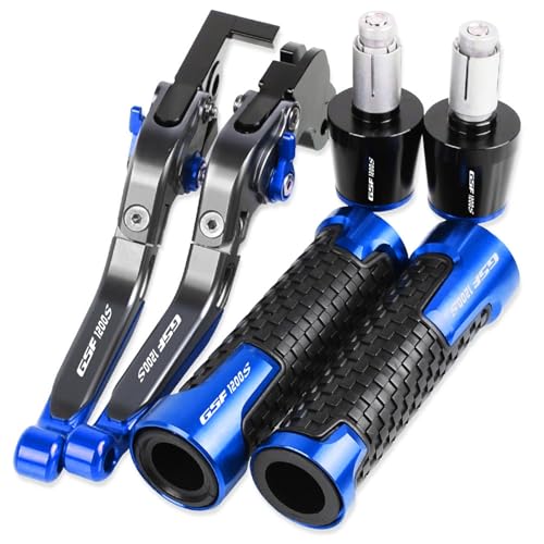 MCBXTH Für Suzuki GSF1200S 1997 1998 1999 2000 GSF 1200S Logo Motorrad Aluminium Bremskupplungshebel Lenker Handgriffe Enden(Blue 7) von MCBXTH