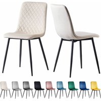 Mcc Direct - Esszimmerstühle lexi im 2er Set, mit Samtbezug & Metallbeinen, Designerstuhl, Beige von MCC DIRECT