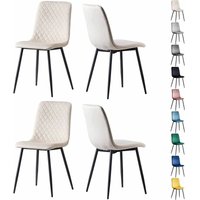 Esszimmerstühle lexi im 4er Set, mit Samtbezug & Metallbeinen, Designstuhl, Beige von MCC DIRECT