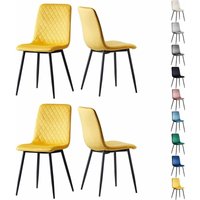 Esszimmerstühle lexi im 4er Set, mit Samtbezug & Metallbeinen, Designstuhl, Gelb von MCC DIRECT