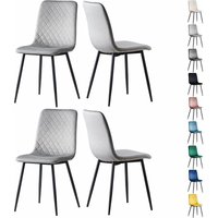 Esszimmerstühle lexi im 4er Set, mit Samtbezug & Metallbeinen, Designstuhl, Hellgrau von MCC DIRECT