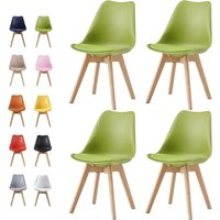 Mcc Direct - mcc Retro Esszimmerstühle eva, gepolstert, Kunstleder, Design Stuhl, Küche, Lounge, 4er Set in Grün Mcc Direct - mcc Retro Esszimmerstühle eva, gepolstert, Kunstleder, Design Stuhl, Küche, Lounge, 4er Set in Grün von MCC DIRECT