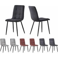 Mcc Direct - MCCDirect Esszimmerstuhl Henri im 2er Set aus Kunstvelourleder mit Metallbeinen, Designerstuhl, Küchenstuhl, in 4 Farben erhältlich von MCC DIRECT