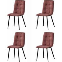 Mcc Direct - MCCDirect Esszimmerstuhl Henri im 4er Set aus Kunstvelourleder mit Metallbeinen, Designerstuhl, Küchenstuhl, in 4 Farben erhältlich von MCC DIRECT