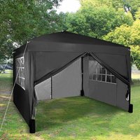 3x3 Meter Faltpavillon in Schwarz mit 4 abnehmbaren Seiten von MCC DIRECT