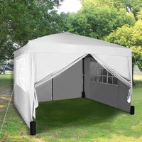 3x3 Meter Faltpavillon in Weiß mit 4 abnehmbaren Seiten von MCC DIRECT