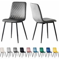 Mcc Direct - Esszimmerstühle lexi im 2er Set, mit Samtbezug & Metallbeinen, Designerstuhl, Dunkelgrau Mcc Direct - Esszimmerstühle lexi im 2er Set, mit Samtbezug & Metallbeinen, Designerstuhl, Dunkelgrau von MCC DIRECT