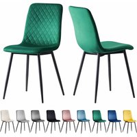 Esszimmerstühle lexi im 2er Set, mit Samtbezug & Metallbeinen, Designerstuhl, Grün von MCC DIRECT