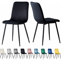 Mcc Direct - Esszimmerstühle lexi im 2er Set, mit Samtbezug & Metallbeinen, Designerstuhl, Schwarz Mcc Direct - Esszimmerstühle lexi im 2er Set, mit Samtbezug & Metallbeinen, Designerstuhl, Schwarz von MCC DIRECT