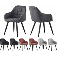 Mcc Direct - MCCDirect Esszimmerstuhl Adrian im 2er Set aus Kunstvelourleder mit Metallbeinen, Designerstuhl, Küchenstuhl, in 4 Farben erhältlich von MCC DIRECT