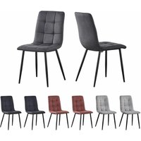 MCCDirect Esszimmerstuhl Henri im 2er Set aus Kunstvelourleder mit Metallbeinen, Designerstuhl, Küchenstuhl, in 4 Farben erhältlich (Dunkelgrau) MCCDirect Esszimmerstuhl Henri im 2er Set aus Kunstvelourleder mit Metallbeinen, Designerstuhl, Küchenstuhl, in 4 Farben erhältlich (Dunkelgrau) von MCC DIRECT