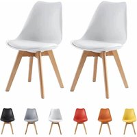Mcc Direct - mcc Retro Esszimmerstühle eva, gepolstert, Kunstleder,Design Stuhl, Küche, Lounge, 2er Set in Weiß von MCC DIRECT