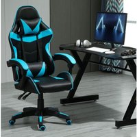 Mcc Drehbarer Gaming-Stuhl, Kunstleder, Heimbürostuhl, Schreibtischstuhl, mit Kippfunktion, Modell a, Blau - blue von MCC DIRECT