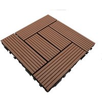 Klassische 30 x 30 cm große Terrassendiele aus Verbundholz – Farbe: Terrakotta, Stärke: 25 mm, Breite: 30 cm, Länge: 30 cm von MCCOVER