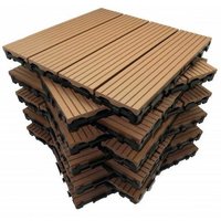 Mccover - Paket Terrassenfliesen 1 m² aus Holzverbundstoff Modular (11 Fliesen 30 x 30 cm ) - Farbe - Terrakotta, Breite - 30 cm, Länge - 30 cm, von MCCOVER