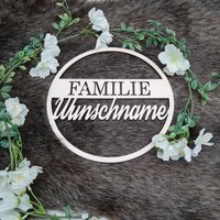 Personalisierter Familien Hoop Holzring, Familie, Türkranz, Türdeko Personalisierter Familien Hoop Holzring, Familie, Türkranz, Türdeko von MCCutting