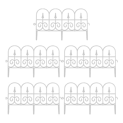 MCDSAJ Dekorativer Gartenzaun für den Außenbereich, beschichteter Kunststoff, rostfrei, 57,9 x 34 cm, Kunststoff, Terrassenzaun, Blumenbeet für den Garten, Randabschnitt, Dekolaketen-Paneele von MCDSAJ