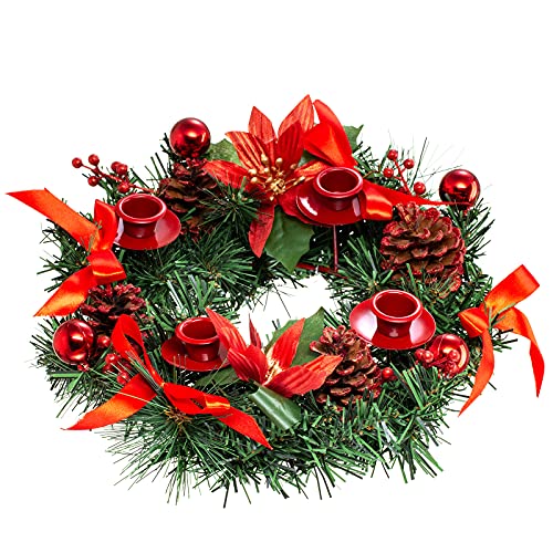 MCDSAJ Geschenkband für Ostern, Weihnachten, Adventskranz, 33 cm, künstliche Blumen und Beeren für Adventskalender, Saison, Kerzenhalter, Adventsdekoration von MCDSAJ