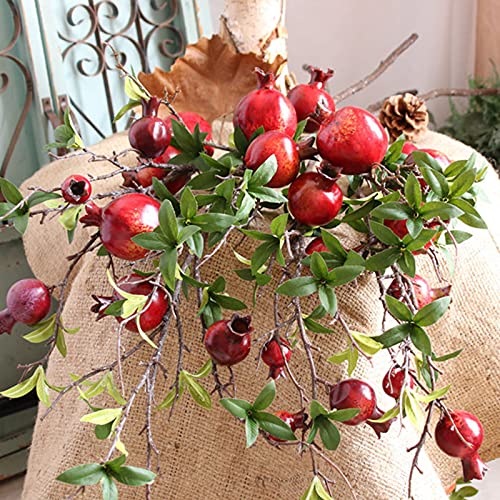 MCDSAJ Künstlicher Granatapfel Baum lebensecht, 95 cm, künstliche Granatapfel Zweige für DIY Dekoration, Küche, Party, Zuhause, Tisch, Kranz, Vase, Blumenarrangeme von MCDSAJ