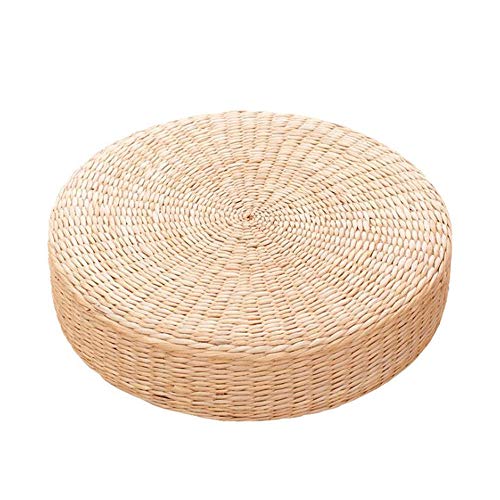 MCDSAJ Natürliches gewebtes Graskissen, handgefertigtes japanisches Tatami-Bodenkissen, runde Tischsets, Meditationskissen für Zuhause, Garten, Esszimmer, Heimdekoration, Outdoor (15,7 x 2,4 cm) von MCDSAJ