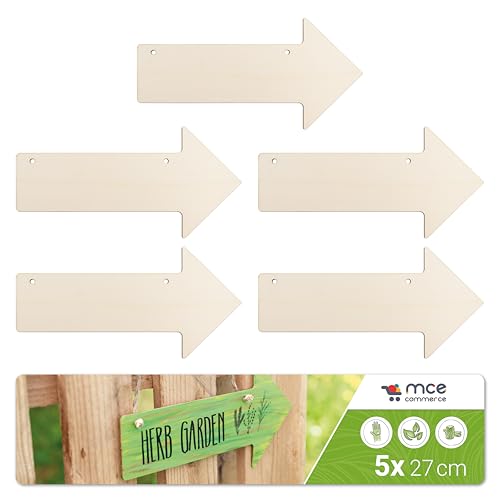 Holzschild Pfeil, Wegweiser 27x13 cm, 5 Stück von MCE-Commerce