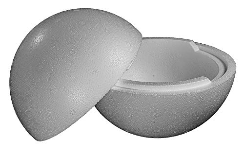 MCE-Commerce A200023 Styropor Kugeln 2-teilig 200 mm 2 Stücke, EPS, Weiss, 20 cm von MCE-Commerce