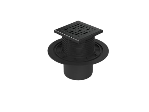 Bodenablauf - Duschablauf 125 x 125 mm - Edelstahl schwarz - DN 110 - Geruchsverschluß (F1 386-AC) - Black Line von MCH