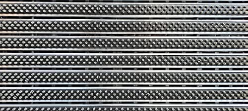 MCH Schuhabstreifer Fußbtreter Schmutzfang Fußmatte Hauseingang Aussenbereich Außen mit Bodenwanne 58 x 37 x 10 cm in 6 Varianten (Alu mit Bürstenstreifen, grau) von MCH