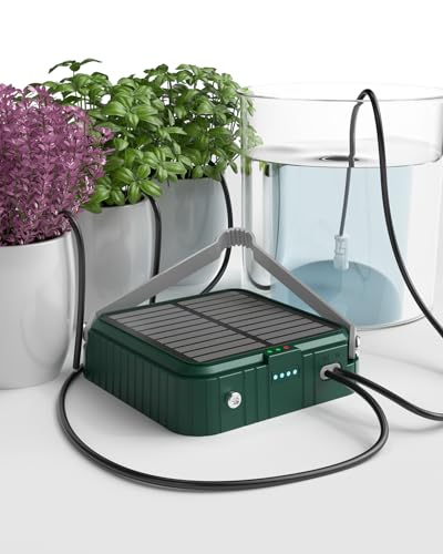 Solar Tropfbewässerungssystem für Garten, Automatisches Bewässerungsset für Topfpflanzen, Balkon, Pflanzenbett und Gewächshaus Gartenbewässerungssatz (grün) von MCHERRY