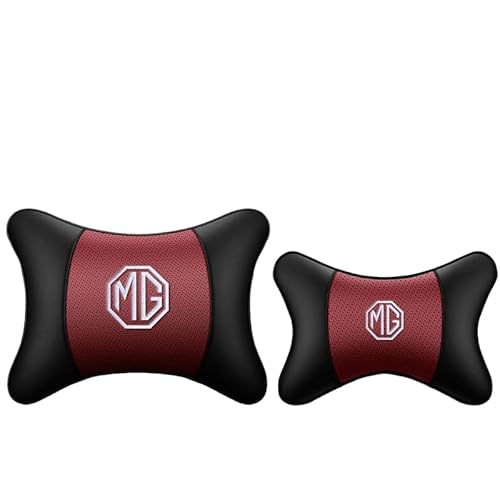 Autokopfkissen für MG 5 MG5 Sedan 2021 2022 2023 2024, Auto Kopfstütze Kissen Autokopfkissen für Das Autofahren mit Verstellbaren Trägern,A-One headrest and one Lumbar Support von MCHHYL