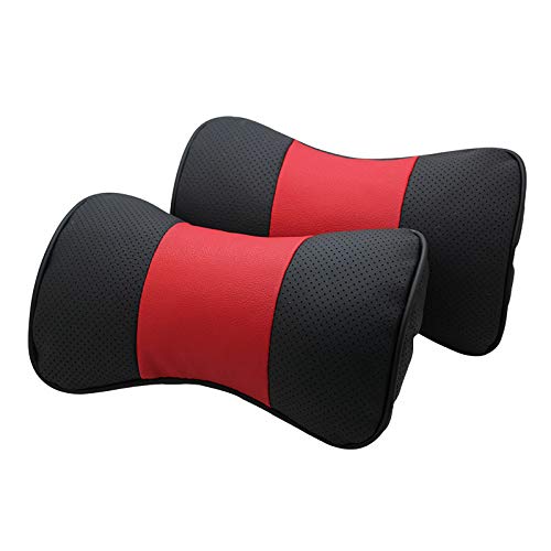 MCHHYL Autokopfkissen für Alfa Romeo Stelvio 2017-2021 2022, Auto Kopfstütze Kissen Autokopfkissen für Das Autofahren mit Verstellbaren Trägern,Black and red von MCHHYL