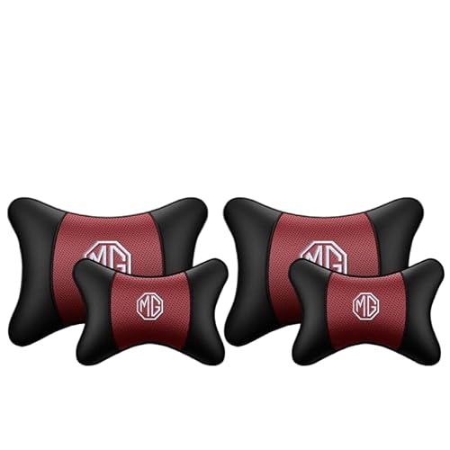 MCHHYL Autokopfkissen für MG ZS 2020 2021 2022 2023 2024, Auto Kopfstütze Kissen Autokopfkissen für Das Autofahren mit Verstellbaren Trägern,A-Two headrests and Two Lumbar Supports von MCHHYL