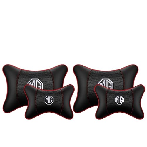 MCHHYL Autokopfkissen für MG ZS 2020 2021 2022 2023 2024, Auto Kopfstütze Kissen Autokopfkissen für Das Autofahren mit Verstellbaren Trägern,C-Two headrests and Two Lumbar Supports von MCHHYL