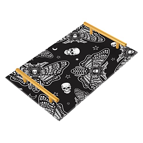 Motte Dead Head Badezimmer Waschtisch Tablett für Arbeitsplatte Dekorative Tabletts mit Griffen Acryl Handtuch Tablett für Waschtisch-Kommode Badezimmer Home Decor von MCHIVER