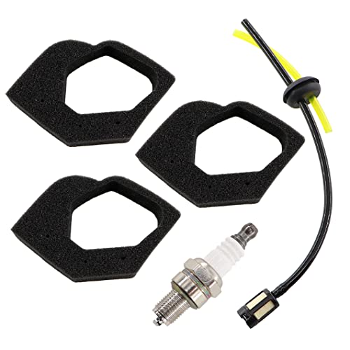 MCHNIC 3x Luftfilter mit Zündkerze für Honda GX25 GX25N GX25NT GX25T UMK425 ULT425 UMS425 HHT25S Rasentrimmer Freischneider Ersetzt 17211-Z0H-000 von MCHNIC