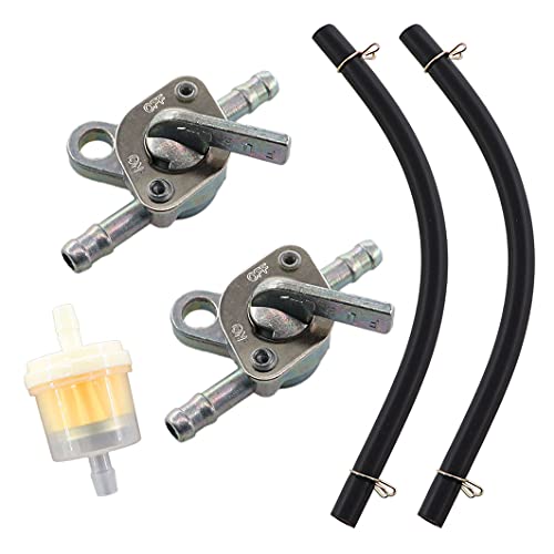 MCHNIC 6mm Benzinhahn Kraftstoffhahn mit Benzinfilter Benzinschlauch für 50cc 70cc 90cc 110cc 125cc 140cc 150cc Moped Mofa Motorrad Quad Dirt Bike ATV mit Schlie Funktion von MCHNIC