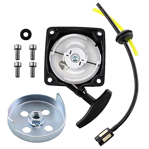 MCHNIC Seilzugstarter Starter Handstart für Motorsense Freischneider Brast Rotfuchs Fuxtec Arebos Starter Timbertech 52cc, Multi-Fonctions 5 in 1 inkl. Nemaxx EB52 Mitnehmer Platte von MCHNIC