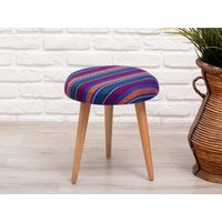 Ottoman Fußhocker/Gepolsterter Ottoman Pouf Runder Authentisch Bank Sitzstuhl Beistelltisch Kelim Hocker Love von MCHOMESTORE