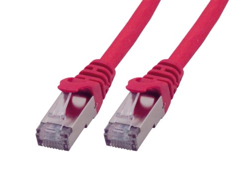 MCL FCC6ABMSHF-1M/R Patchkabel (Cat.6a S/FTP, Mantel raucharm und halogenfrei, 2 m), Rot von MCL