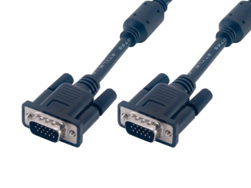 MCL Kabel 2°m HD15 Männlich°/°Männlich 3 koaxial und 9C SVGA, Schwarz von MCL
