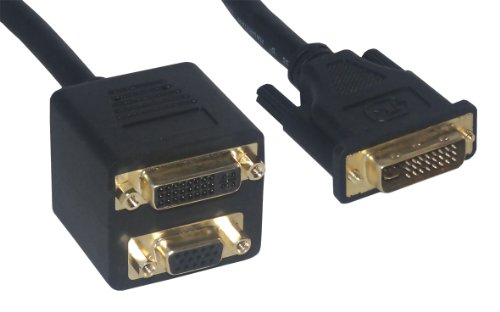 MCL Samar CG-225 DVI-Adapterkabel (DVI-I-Stecker auf HD15-Buchse (VGA) und DVI-I-Buchse, 20 cm) von MCL