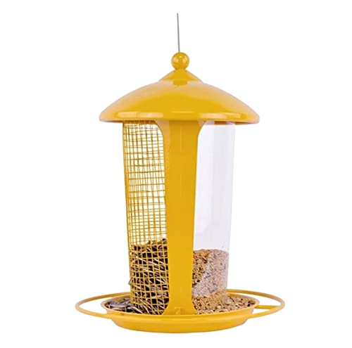 Futterhaus Für Vögel Garden Hängender Vogelfutterspender Für Haustiere Im Freien Mit Dach Und Tablett Für Gartendekorationen(Yellow) von MCLIUJIA