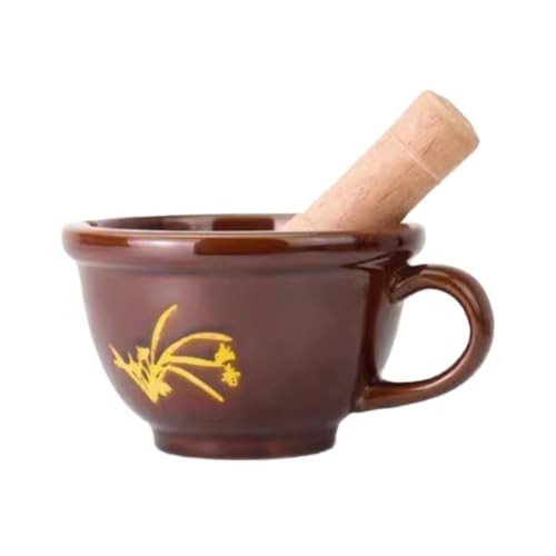 Knoblauchschleifwerkzeug Haushalt Knoblauch Mörser Küche Grinder Altmodischen Stampfer Stößel Set Küchenwerkzeug(15.4x10.6cm) von MCLIUJIA